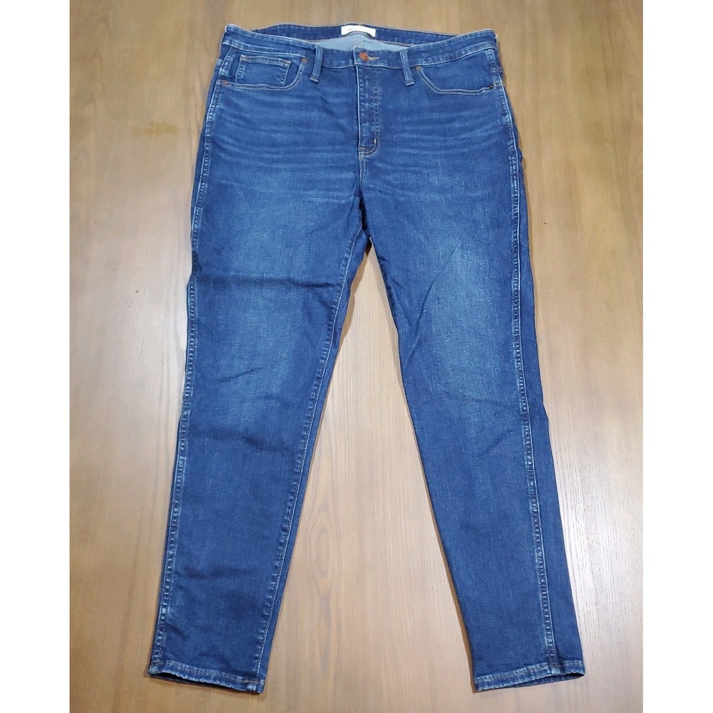 MADEWELL Jeans Womens 33 Blue 10" High Rise Skinny Dark Wash Denim